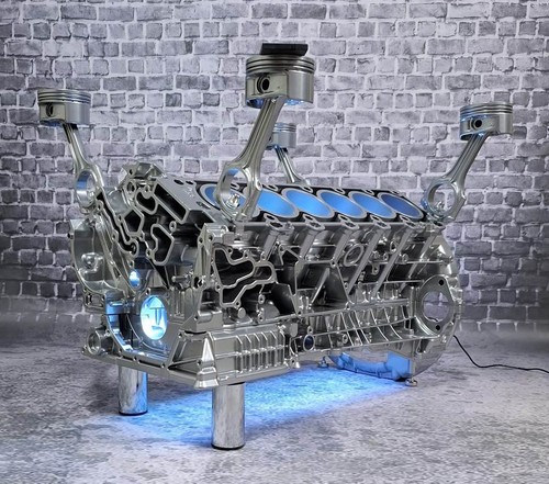 Table v12 engine block - table,